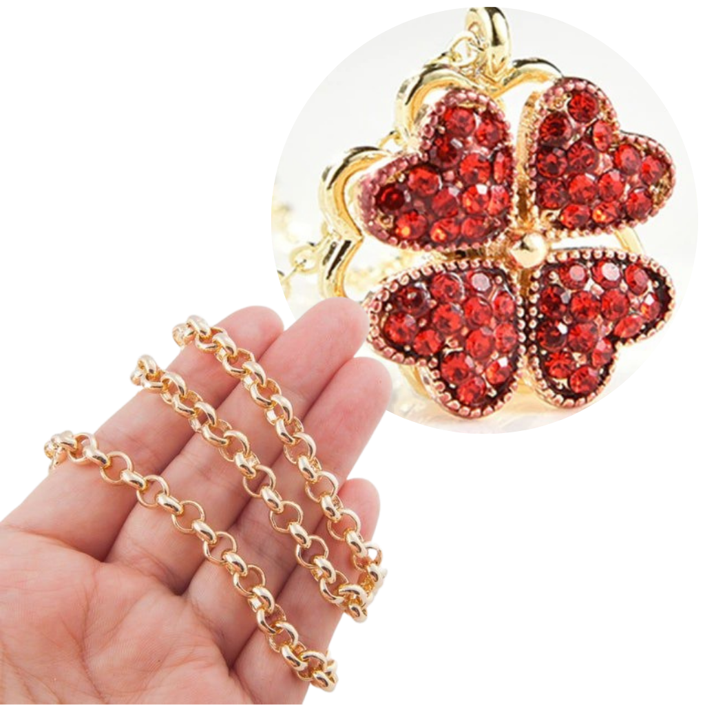 Adjustable 4 Leaf Clover Heart Necklace - Ozerty