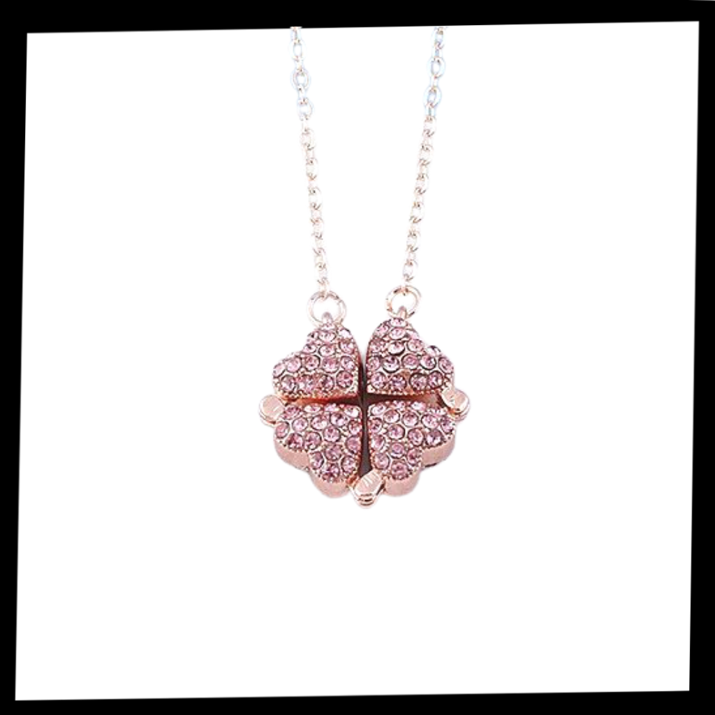 Adjustable 4 Leaf Clover Heart Necklace - Ozerty