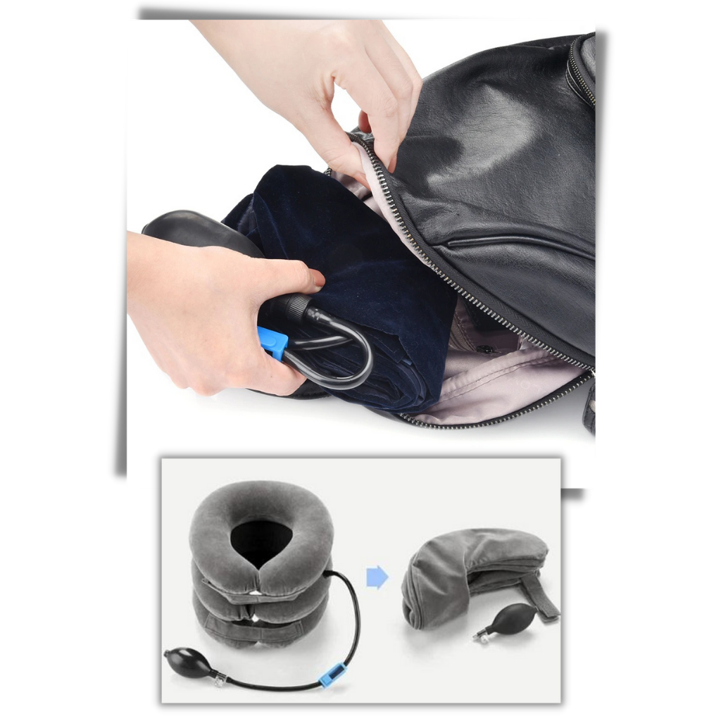 Cervical neck traction inflatable collar