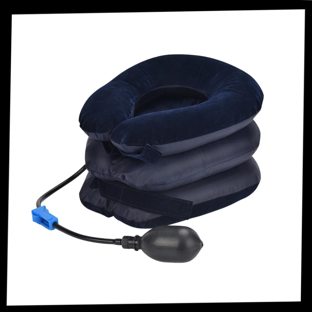 Cervical neck traction inflatable collar