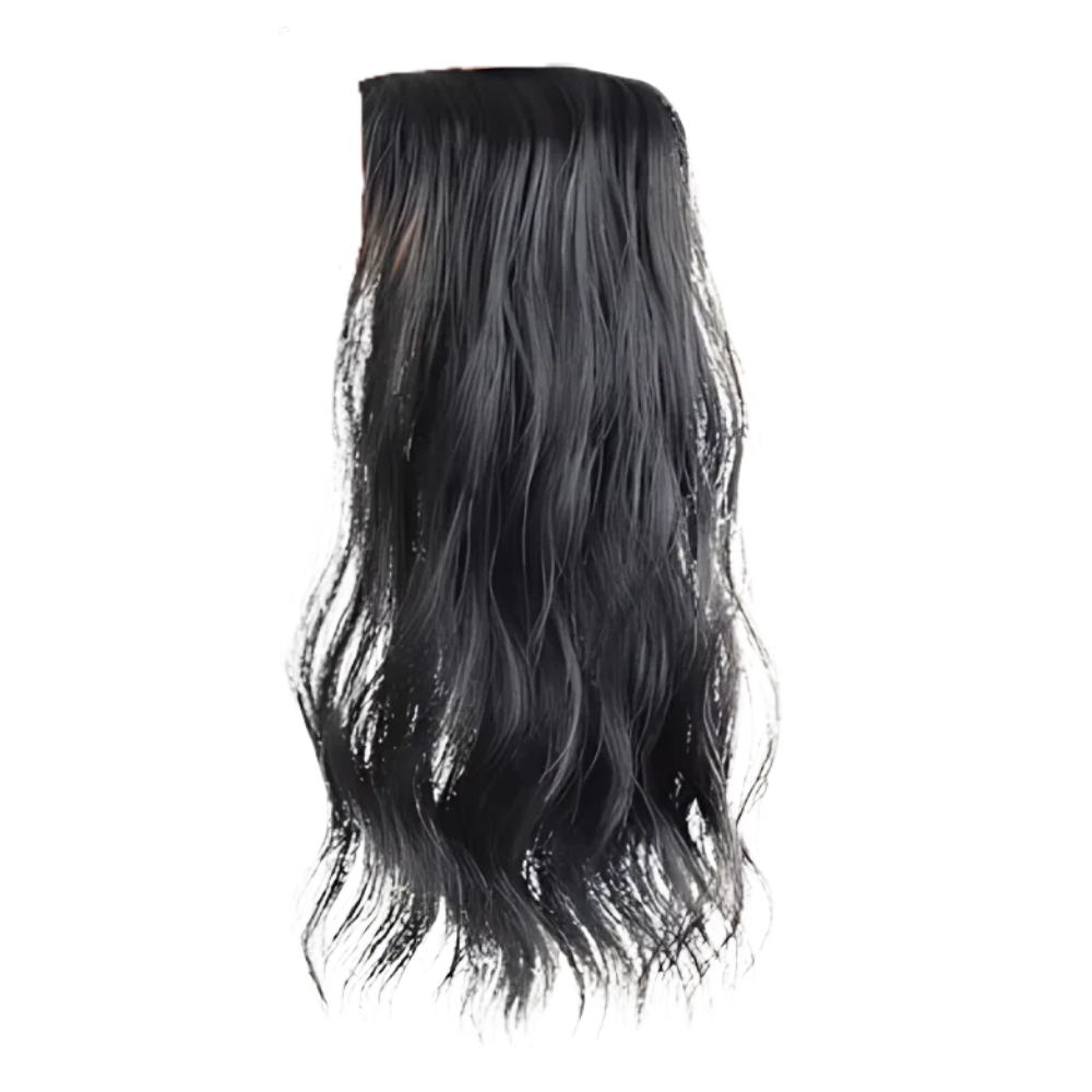 Natural Handwoven Hair Extension Clips -Natural Black - Ozerty