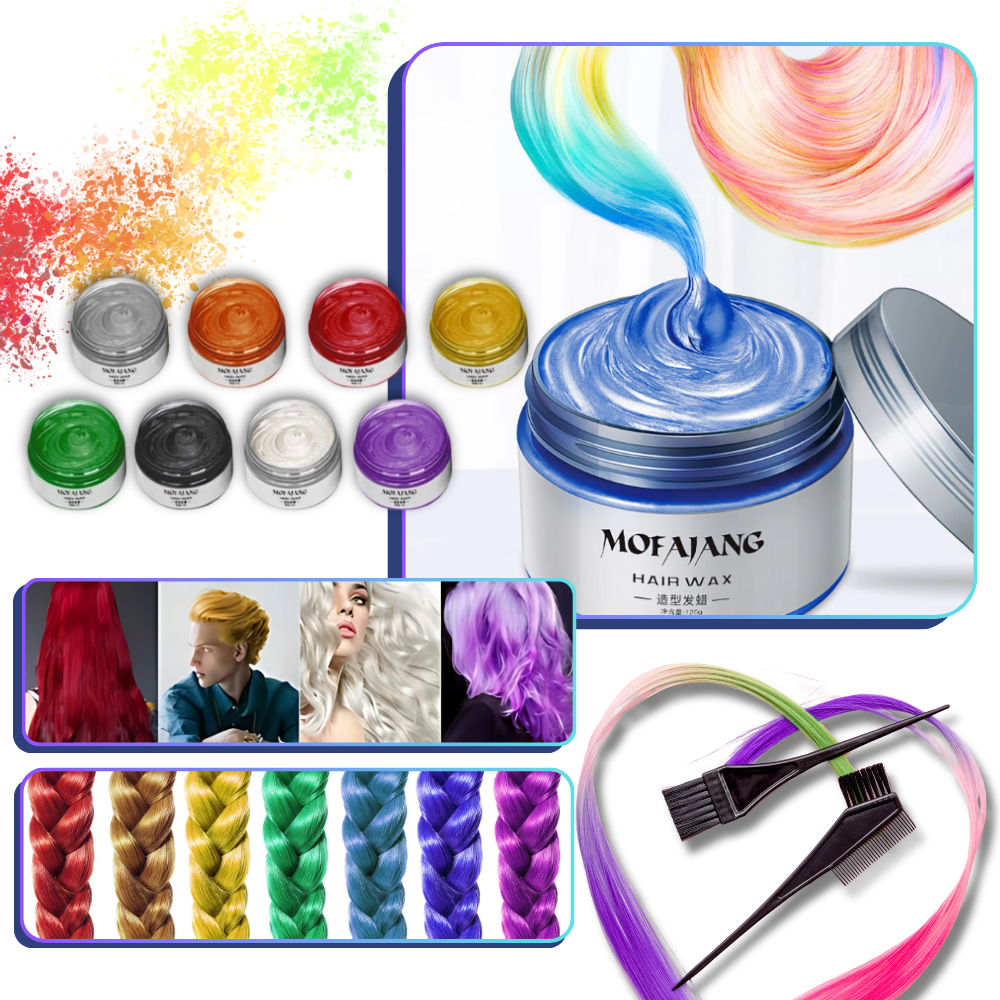 Temporary Vibrant Hair Wax Coloring - Ozerty