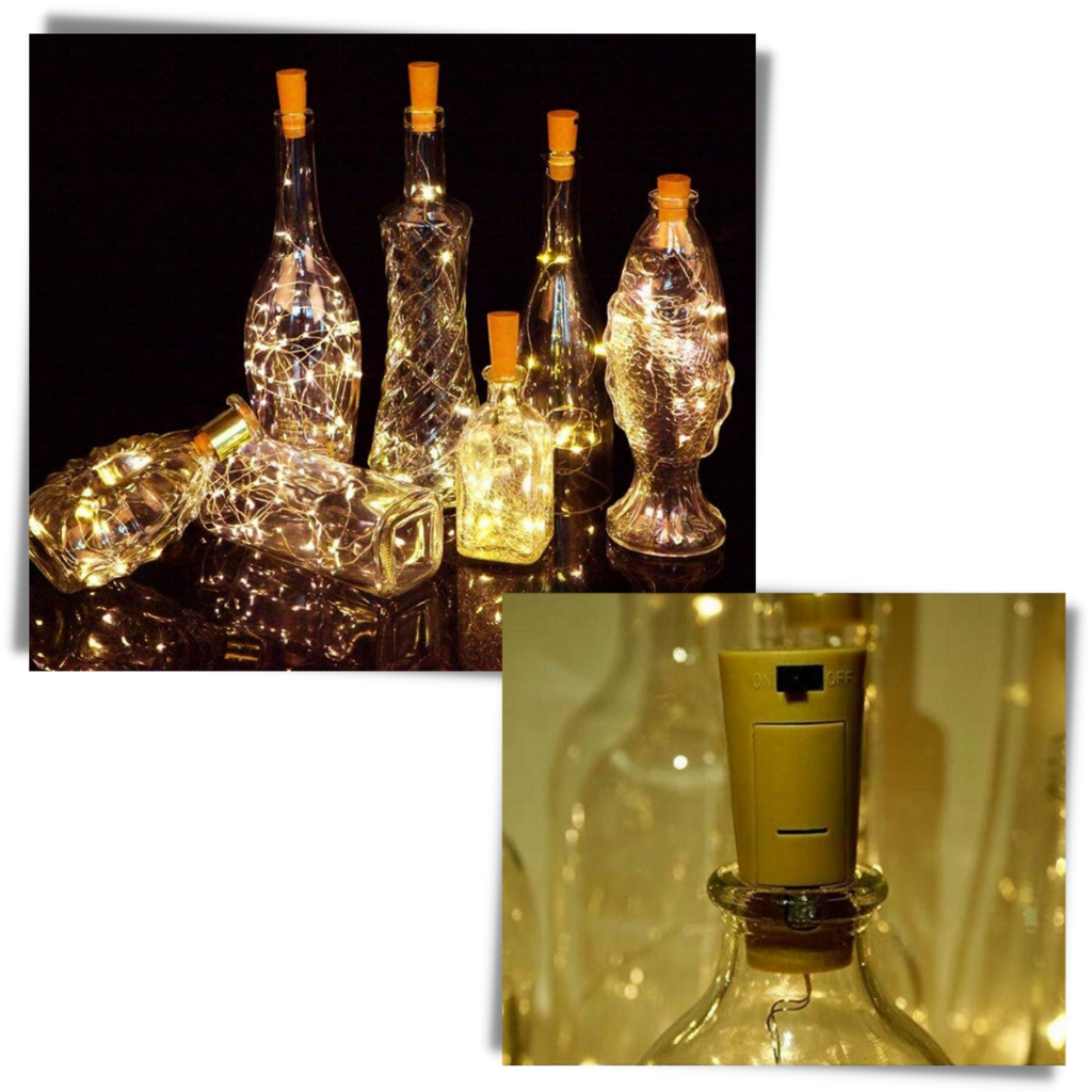 Bottle string LED light with cork (pack of 3)