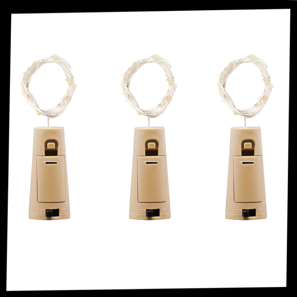 Bottle string LED light with cork (pack of 3) - Ozerty