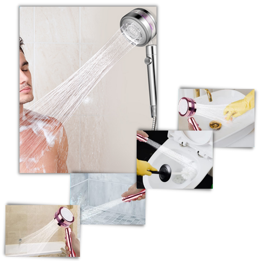 High pressure rotating helix shower head