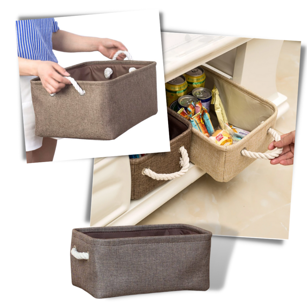 Stylish Linen Basket with Rope Handles