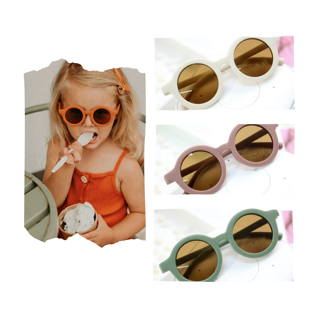 Vintage Round Kids Sunglasses for Ages 1 to 5