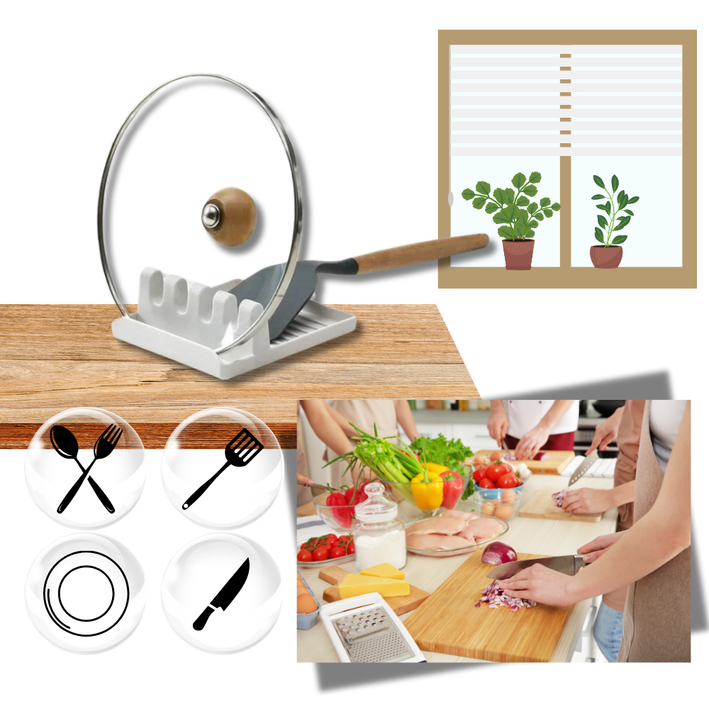 Four-Slot Non Slip Spatula Rack - Ozerty