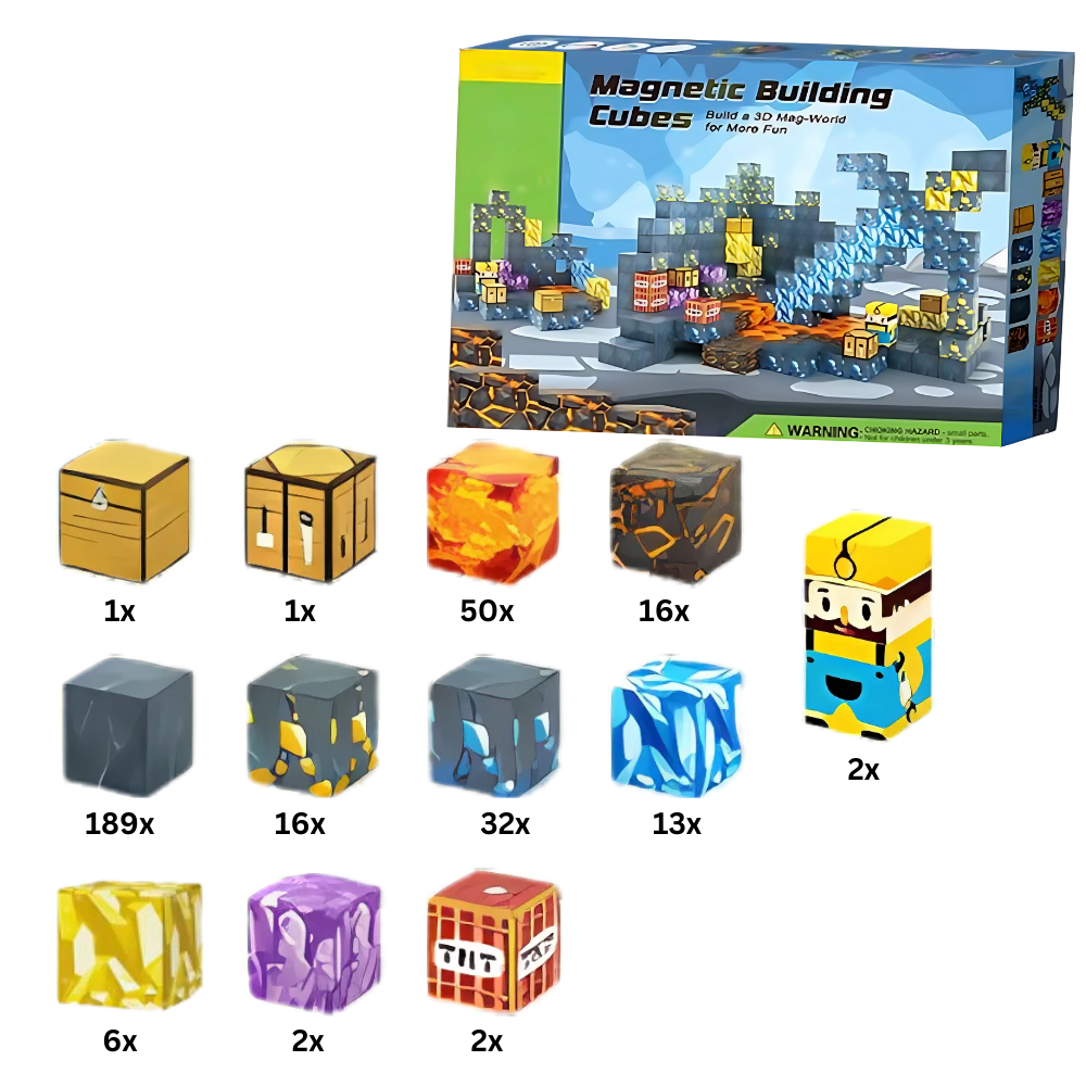 Educational Magnetic Minecraft Blocks -330 PCS - Ozerty